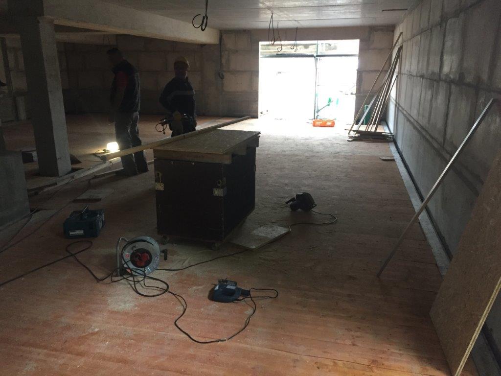 Richtfest in Schnelsen Garage mit Boden ausgelegt 2017
